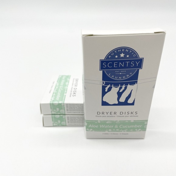 Scentsy Aloe Water Cucumber Dryer Disks Lot of 3 Fresh Laundry Scent - Picture 1 of 9